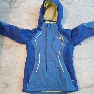 The North Face Blue and Lime Ski Jacket